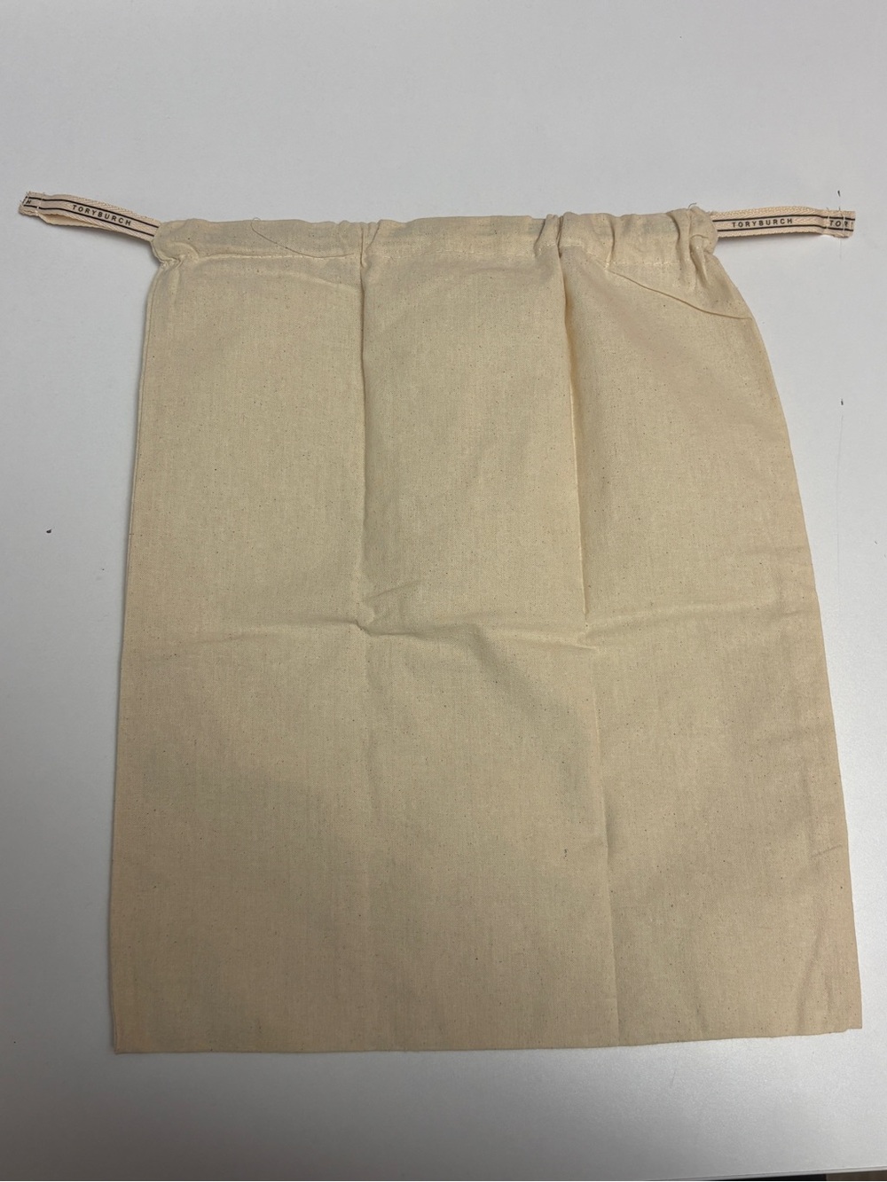 Tory Burch Natural Canvas Drawstring Storage Bag